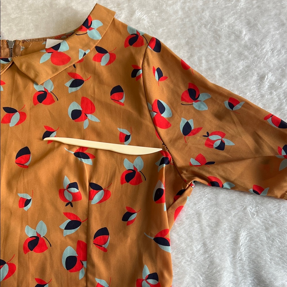 Vintage Style Structured Peter Pan Neckline Blouse | Earthy Coquette Peplum Top - Picture 16 of 16